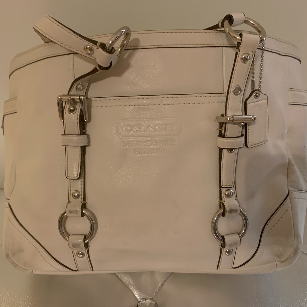 White Leather Coach Bag